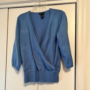 GUC - New York and Company Wrap Sweater - Blue - Medium